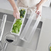 Yamazaki Home Refrigerator Colander with Lid & Divider with broccoli and lettuce inside