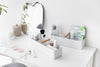 Yamazaki Home Slim Storage Box holding beauty products