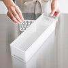 Close up of divider portion of Yamazaki Home Refrigerator Colander with Lid & Divider