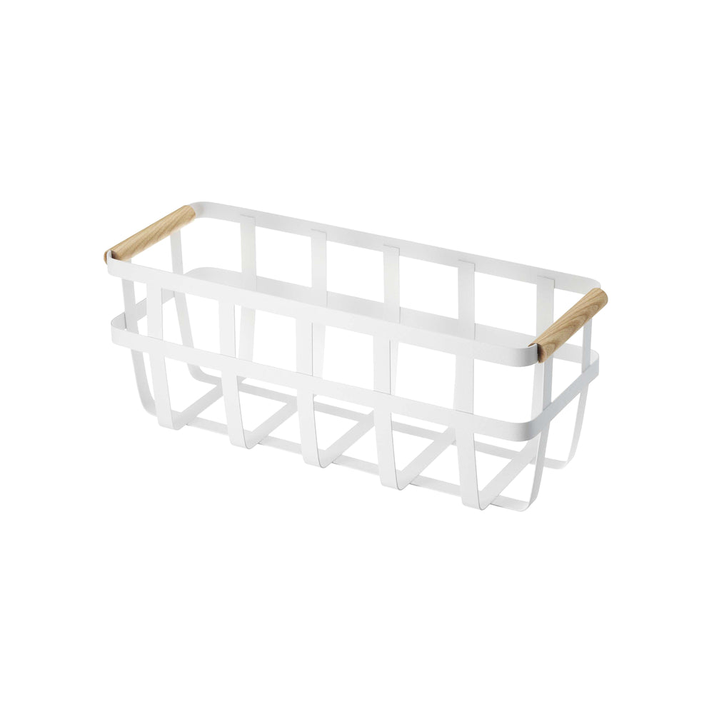 Panier de rangement - Petit - Acier et bois