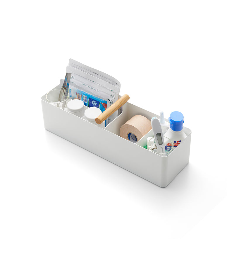 Prop photo showing Slim Storage Box with various props.