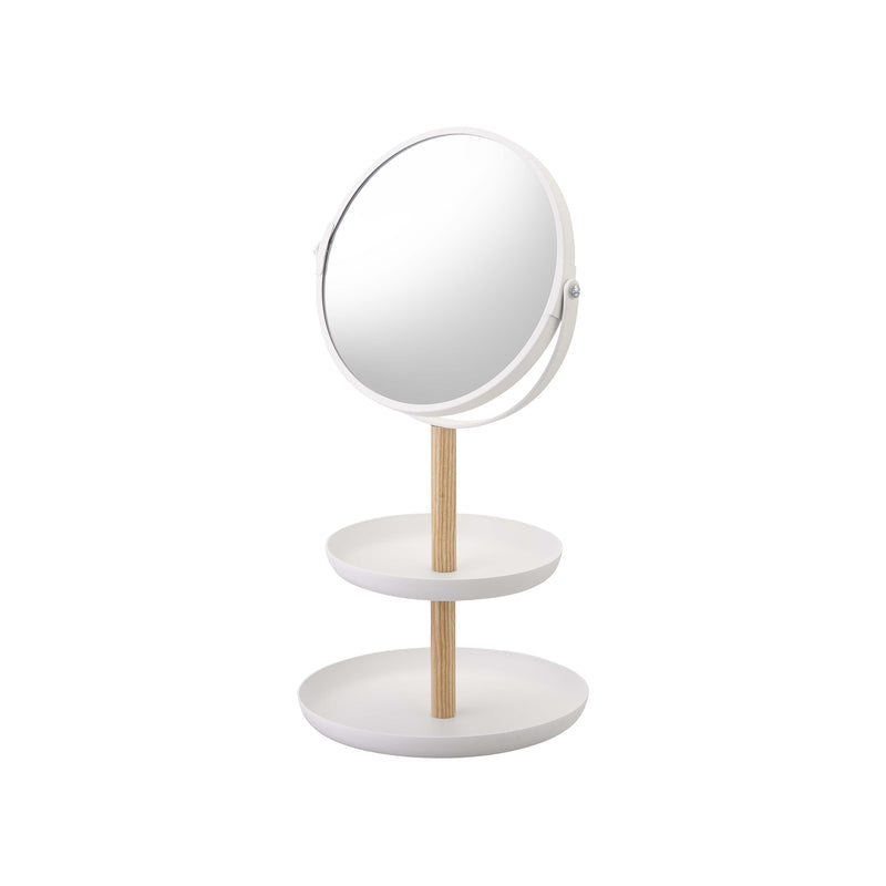 Two-Tier Jewelry Tray With Mirror on a white background.