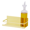 GIF of Yellow Pear Yamazaki Home Magnetic Storage Caddy being filled with oil, spices, and flowers for decoration. Butter Yellow kitchen accessories.