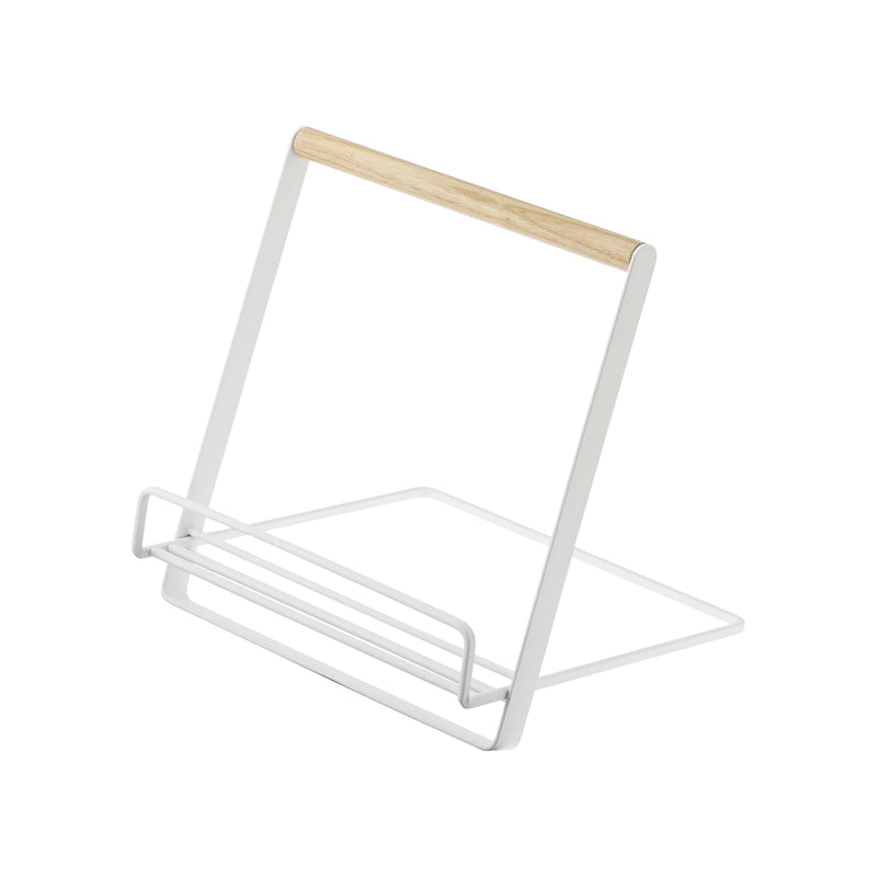Tablet and Cookbook Stand on a white background.