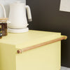 Close up of Yellow Pear Yamazaki Home Bread Box closed