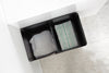 Aerial view of Black Rolling Diaper Stacker holding diapers. 