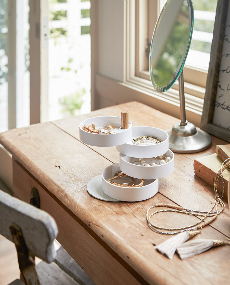 White Magnetic Organizer holding kitchen items by Yamazaki Home.
