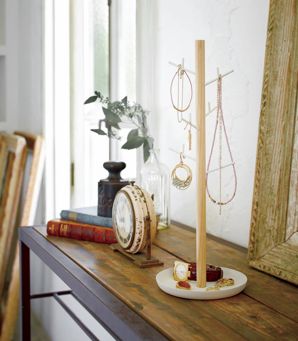 Présentoir à bijoux et accessoires - Acier + Bois
