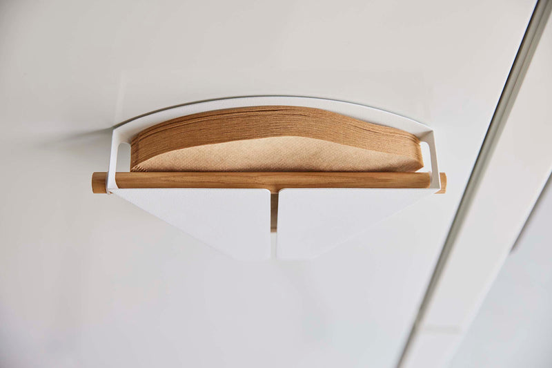 Close-up aerial view of Magnetic Coffee Filter Case holding size 04 coffee filters by Yamazaki Home.