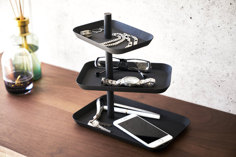 Black Magnetic Placemat Organizer in kitchen drawer by Yamazaki home.