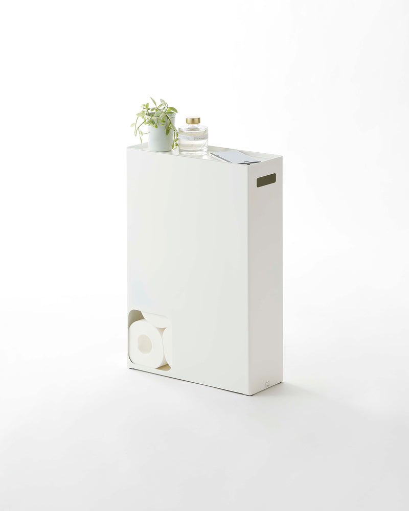 Prop photo showing Toilet Paper Stocker with various props.