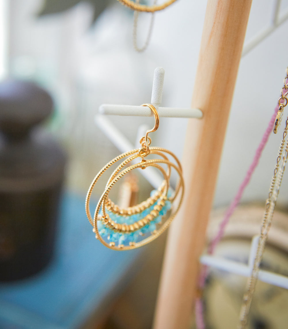 Présentoir à bijoux et accessoires - Acier + Bois