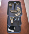 Black Magnetic Placemat Organizer on kitchen fridge by Yamazaki home.