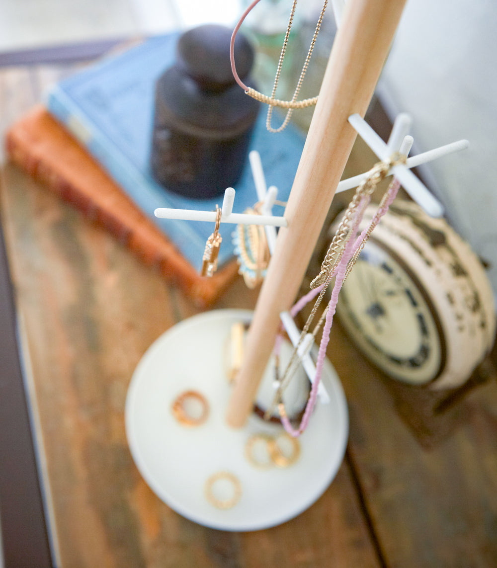 Présentoir à bijoux et accessoires - Acier + Bois
