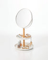 Prop photo showing Two-Tier Jewelry Tray With Mirror with various props.