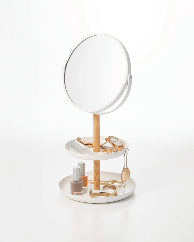 Prop photo showing Two-Tier Jewelry Tray With Mirror with various props.